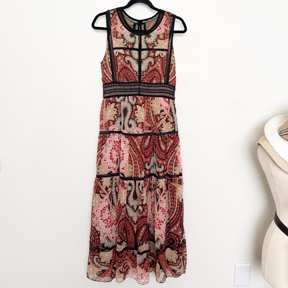 Ranna Gill Anthropologie Claudette Paisley Maxi Dress 70s Boho Romantic - Picture 12 of 13